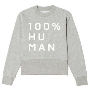 Everlane The 100% Human Cotton Typography Fleece Sweatshirt Grey S